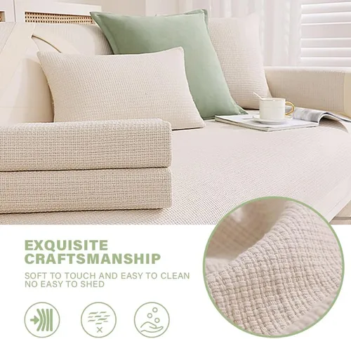 Vista 7 de Funda de sofá de lino de algodón, moderna, simple, de doble cara, reversible, funda para sofá modular, protector de muebles para sofá de 3 cojines