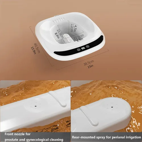 Vista 8 de Baño eléctrico para asiento de inodoro, hemorroides, cuidado posparto, baño de sentado, bañera de sales para mujeres y hombres, para baño, baño