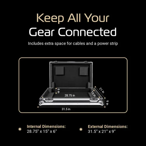 Vista 6 de Headliner - Carcasa de perfil bajo con ruedas, compatible con Pioneer DJ Negro