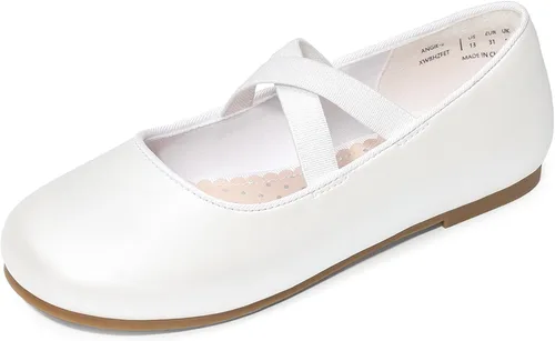 Vista 11 de Dream Pairs Girls Ballerina Dress Shoes Mary Jane Flats Negro