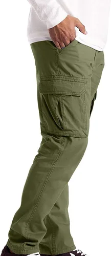 Vista 4 de EELHOE Mens Summer Pants Regular Fit Lightweight Ripstop Trousers Tactical Hiking Outdoor Bottom Pant with Multi-Pockets