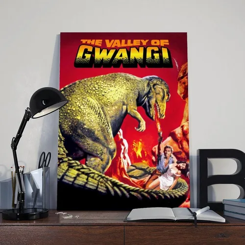 Vista 8 de SHUBIAO Póster de la película The Valley of Gwangi de los años 90, arte retro, 1 póster en lienzo para decoración de dormitorio, paisaje, oficina