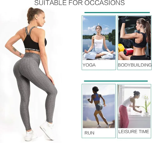 Vista 3 de AIMILIA - Leggings para mujer, levanta glúteos, anti celulitis, cintura alta, pantalones de yoga, entrenamiento, control de abdomen, mallas