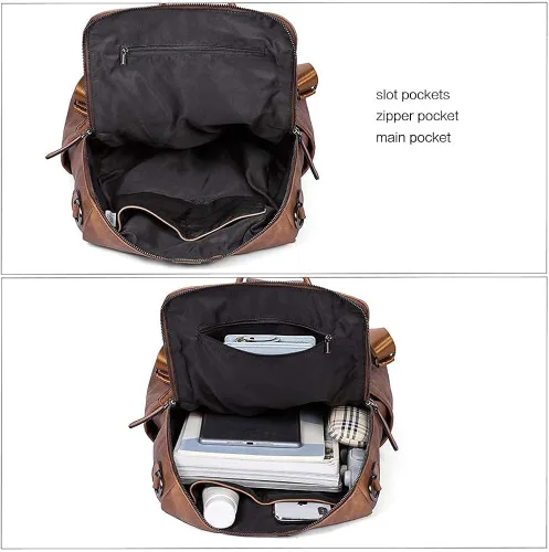 Vista 3 de CLUCI Mochila para mujer con monedero de cuero cartera grande para mujer