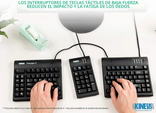 Vista 6 de Kinesis Teclado ergonómico Freestyle2 para PC (separación extendida de 20")