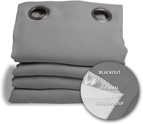 Vista 16 de Moondream DecibelControl™ Cortina insonorizada 3 en 1, reducción de ruido, aislamiento térmico, 100 % opaca, tecnología patentada, fabricada