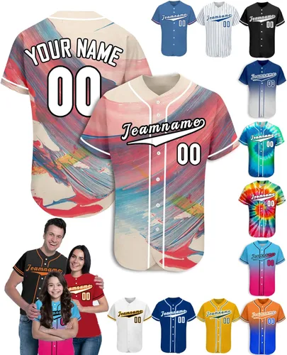 Vista 27 de Camiseta de béisbol personalizada para hombres, mujeres y niños con nombre, número y logotipo, camisetas de sóftbol personalizadas, S-4XL