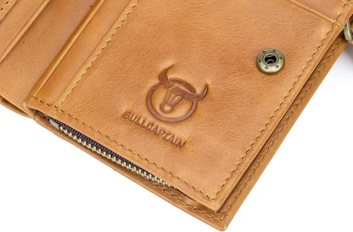 Vista 5 de Cartera de cuero para hombresRFID bloqueo de múltiples tarjetas de viaje de gran capacidad con ventana de identificación