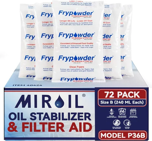 Vista 10 de MirOil P32B - Filtro estabilizador de aceite en polvo para freír, paquete de 32 porciones tamaño B (8.1 fl oz cada uno), ahorrador de aceite