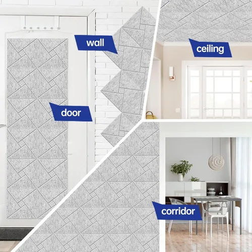 Vista 6 de of 12 Soundproof Foam Tiles Square Adhesive Wall Panel Polyester Panel Foam Panels Panels White