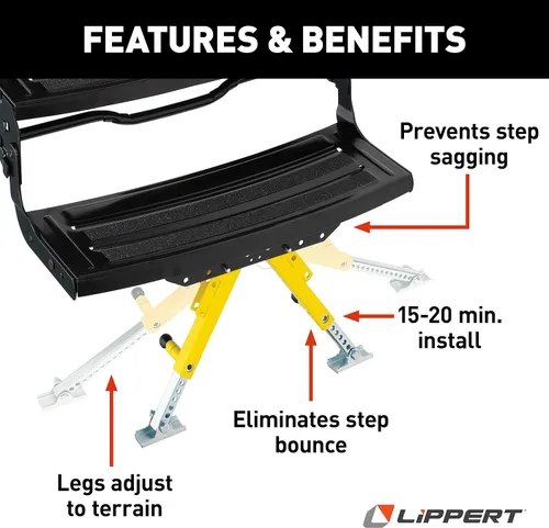 Vista 8 de Kit estabilizador de paso RV Lippert Solid Stance para quintas ruedas, remolques de viaje y autocaravanas