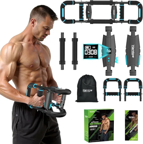 Vista 8 de Twister Arm Trainer for Men, Chest Workout Equipment 5-Level Adjustable (40-130lb) with Ergonomic 27° Targets Biceps/Clip/Thigh, Portable Exerciser