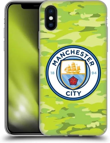 Vista 278 de Head Case Designs Funda de gel con licencia oficial del Manchester City Man City FC Blue Moon Badge Camou [protección de grado militar] compatible