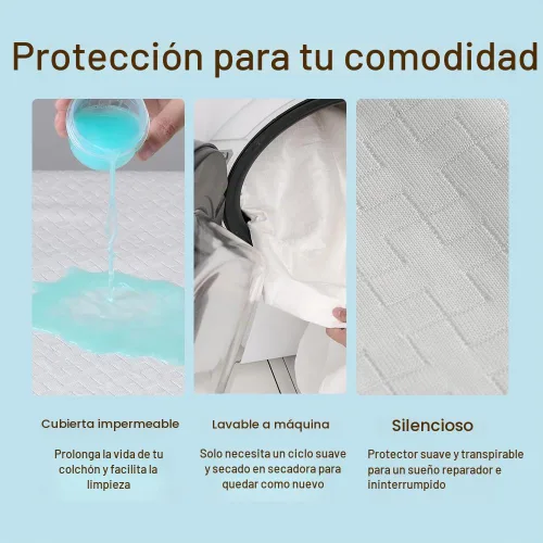 Vista 3 de Coop Home Goods Protector de colchón impermeable ultra fresco, tamaño individual, protector de colchón refrescante, lavable a máquina, funda de cama