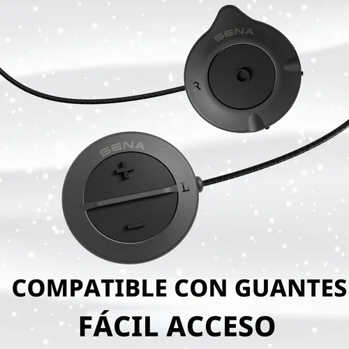 Vista 3 de Sena Snowtalk 2 - Auriculares Bluetooth universales para cascos de nieve con intercomunicador inalámbrico incorporado
