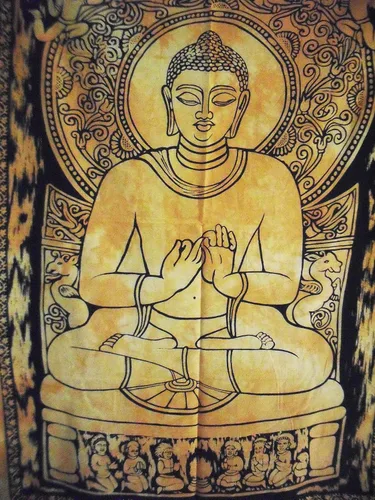Vista 3 de Póster de Lord Buda, decoración de pared india, tapiz hippie, bohemio para colgar en la pared, decoración de dormitorio gitano, arte de pared