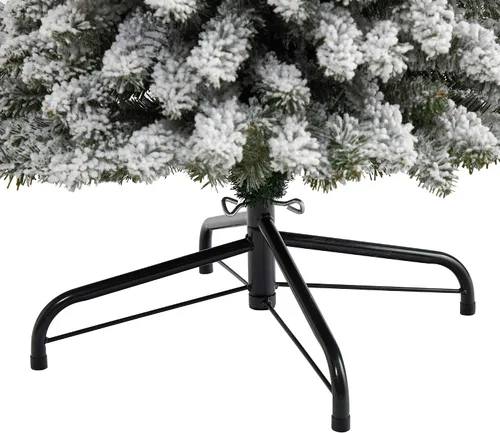 Vista 4 de Nearly Natural Árbol de Navidad artificial de lápiz flocado de 7 pies con 574 ramas flexibles