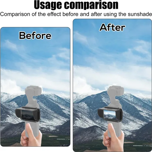 Vista 4 de Cubierta de parasol para DJI Osmo Pocket 3, protector de parasol antirreflejo, parasol duro, accesorios para visibilidad mejorada con luz brillante