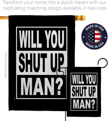 Vista 4 de Will You Shut Up Garden House Flag - Set Patriotic Vote President Democrat Republican Tea Party United State American Election - Decoration Banner