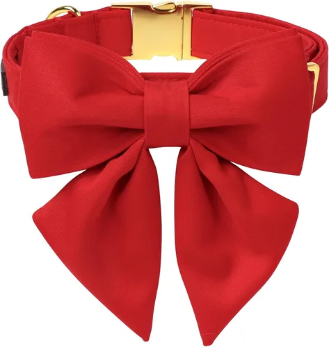 Vista 48 de Collar de perro a cuadros de búfalo amarillo otoñal con pajarita elegante Otoño-Lazo-Cuadros Amarillo