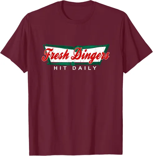 Vista 12 de Camiseta divertida de béisbol y softbol Don't Bunt Hit Fresh Dingers, Negro