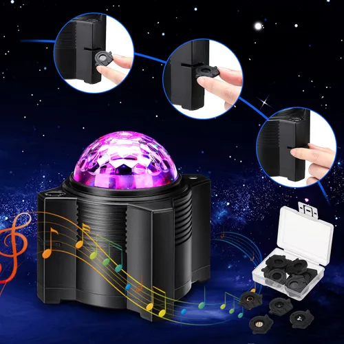 Vista 5 de Proyector de estrellas, espacio 15 en 1, luz nocturna con control remoto, proyector de galaxia con altavoz Bluetooth, luz de luna