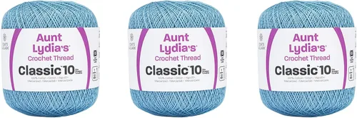 Vista 14 de Aunt Lydia Classic Crochet - Paquete de 3 unidades de 350y/1,049.9 ft - Blanco Antiguo