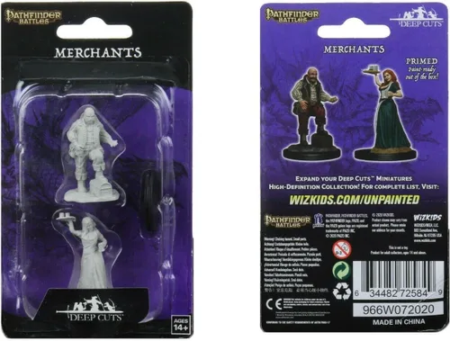 Vista 3 de Pathfinder Deep Cuts Miniaturas sin pintar: Wave 3: Merchants (Chica sirviente/comerciante)