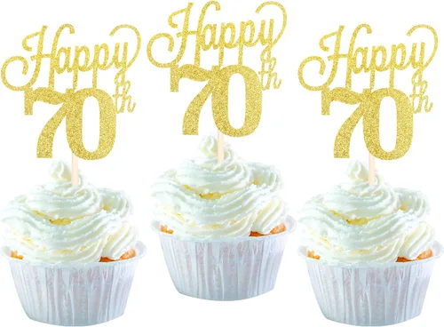 Vista 23 de Paquete de 24 adornos para cupcakes con purpurina número 15, quince cumpleaños, decoración para cumpleaños de 15 años, suministros de fiesta de Negro