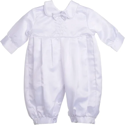Vista 2 de Lito Angels Conjunto de 3 piezas para bautizo para bebé, traje de bautizo, ropa formal, con bordado cruzado, 007