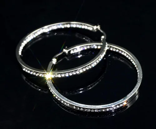 Vista 7 de Arracadas para boda con cristales de diamantes de imitación