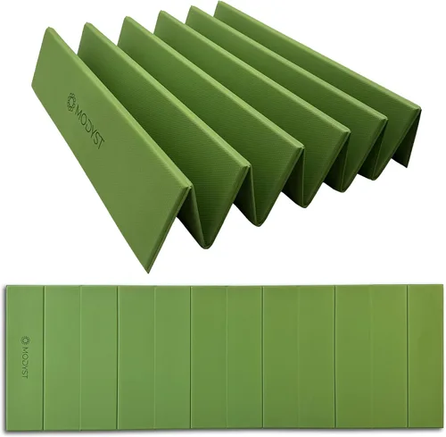 Vista 14 de Esterilla de yoga plegable, Esterilla de yoga plegable TPE, Esterilla de ejercicio plegable para yoga, pilates, entrenamientos en el suelo, diseño