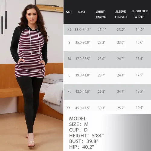 Vista 65 de GINKANA Sudadera con capucha para mujer, manga larga, lactancia materna, ropa casual