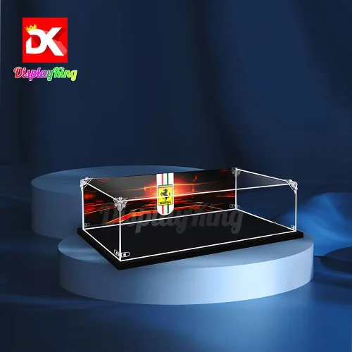Vista 4 de Vitrina acrílica con tornillo para Lego Ferrari 488 GTE AF Corse #51 1,658.465 - 0.118 in de grosor (Lego Set no incluido) (con fondo temático)