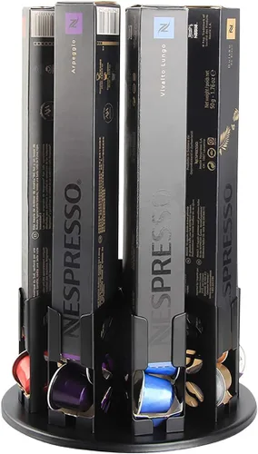 Vista 6 de FlagShip Nespresso Originalline - Soporte dispensador de cápsulas Nespresso, soporte de almacenamiento, carrusel para cápsulas (60 cápsulas)