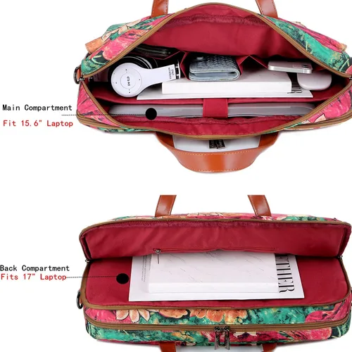 Vista 4 de Baosha Bolso Mensajero Multicolor de 17 Pulgadas para Computadora Portátil, Portafolio para Mujer BC-07 multicolor/fantasía (bs)