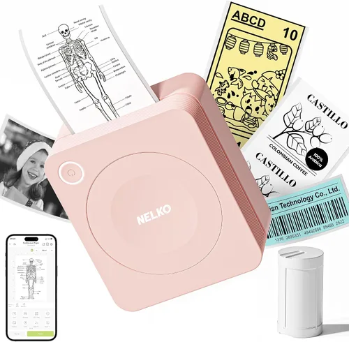Vista 13 de Nelko Impresora de calcomanías, PM230 Print Pod Mini Bluetooth Portabel Sticker Maker con 1 rollo de papel, cápsulas de impresión con múltiples