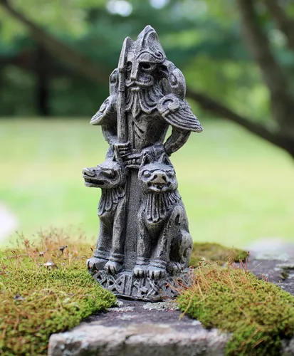 Vista 2 de Dryad Design Figura de Odín de Dios nórdico de todo padre, acabado en piedra