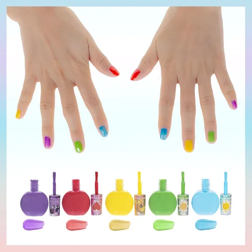 Vista 5 de Townley Girl My Little Pony Esmalte de uñas no tóxico a base de agua, juego de esmaltes desprendibles con colores brillantes y opacos para niñas