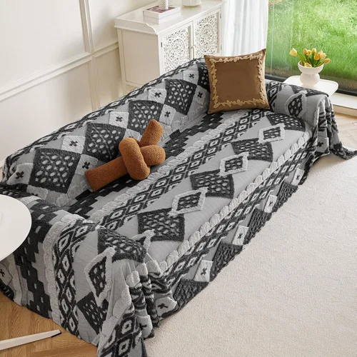 Vista 16 de HANDONTIME Fundas de Sofá Sillón Funda de Sofá Boho para Perros Caqui Funda de Sofá con Borlas Silla Reclinable Funda de Futón Lavable 1 Cojín Sofá
