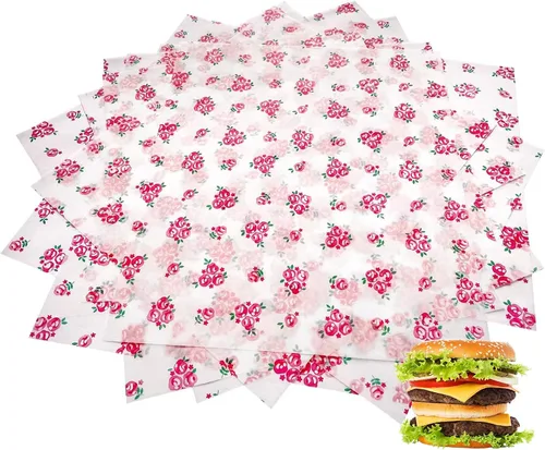 Vista 22 de 150 hojas de papel encerado navideño para alimentos, papel de delicatessen para envolver sándwiches, envolturas para dulces y galletas, forros
