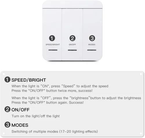 Vista 4 de Tira de luces LED que fluyen de agua corriente de 32.8 ft/33 pies, 24 V 120 leds/M, cuerda de luz LED con interruptor de control de panel táctil