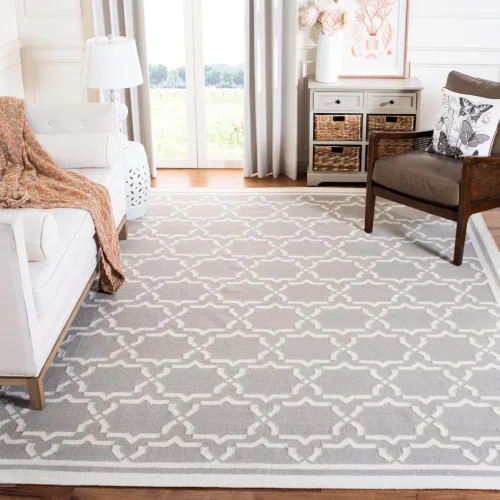 Vista 9 de SAFAVIEH Dhurries Collection DHU545A - Alfombra decorativa de lana de alta calidad hecha a mano de 2 x 3 pies, color chocolate y marfil