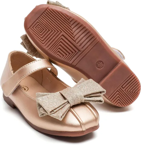 Vista 7 de kkdom Vestido de niña Mary Jane Zapatos planos de ballet para niñas pequeñas, zapatos de princesa, zapatos de fiesta escolar