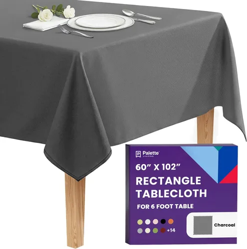 Vista 82 de Gee Di Moda - Mantel rectangular de 60 x 84 pulgadas – Mantel rectangular de poliéster lavable para mesa de 5 pies