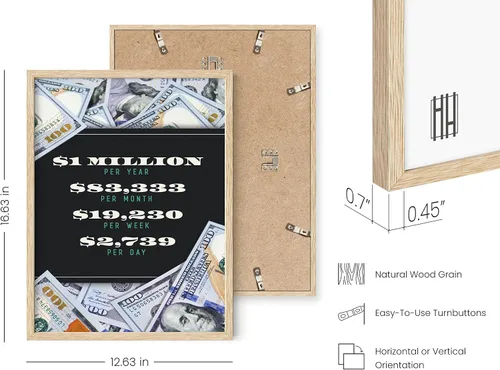 Vista 3 de HAUS AND HUES Pósteres de dinero para hombres – Pósteres motivacionales para oficina, arte de pared de monopolio, carteles inspiradores y en el 1