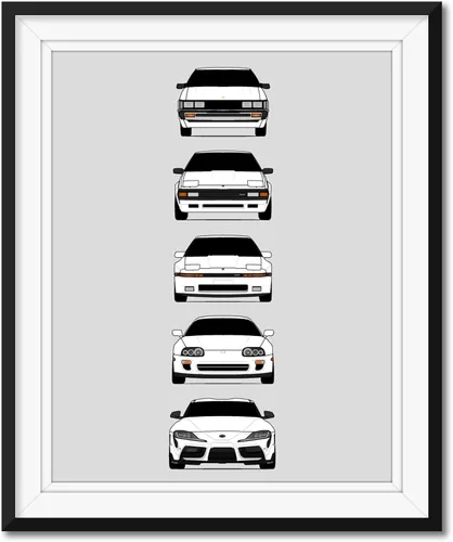Vista 11 de Custom Car Posters Póster hecho a mano compatible con Toyota Tacoma Generations e impresión de Toyota Tacoma TRD Pro SR5 – Multi, impresión satinada