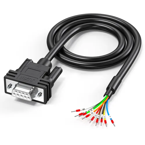 Vista 11 de Paquete de 2 cables serie DB9 RS232 de 1.5 pies, DB9 hembra a extremo de cable desnudo, conector D-SUB de 9 pines RS232 a cable de cable desnudo, 9