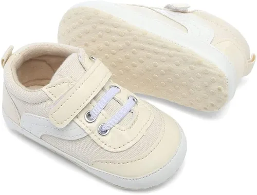 Vista 2 de Tenis de lona para bebés niños y niñas, suela suave, antideslizantes, ligeros, para recién nacidos, para primeros pasos, para cuna de 0 a 18 meses