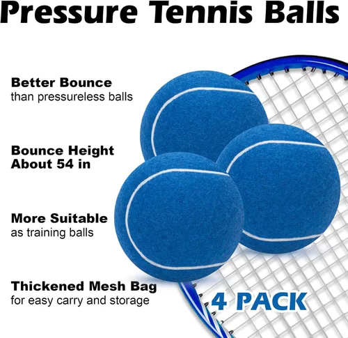 Vista 3 de SUNEZLGO Paquete de 12 pelotas de tenis, pelotas de tenis de entrenamiento de presión avanzadas, pelotas de tenis para perros, tenis grueso